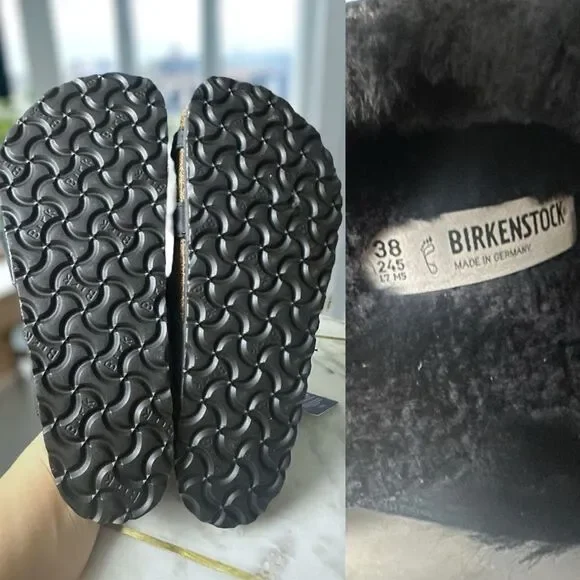 Birkenstock Mayari Shearling Oiled Leather Sandals Size 38 - Picture 11 of 16